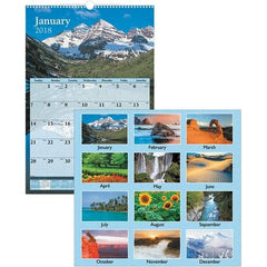 AT-A-GLANCE - 12 Sheet, 15-1/2 x 22-3/4", Wall Calendar - Scenic - Exact Tool & Supply
