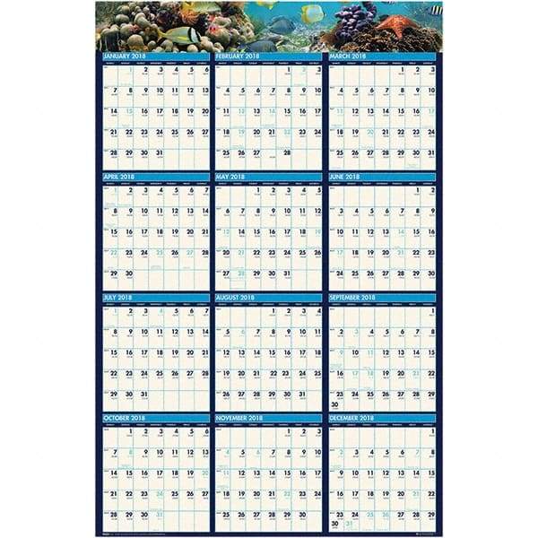House of Doolittle - 1 Sheet, 24 x 37", Erasable Wall Calendar - Exact Tool & Supply
