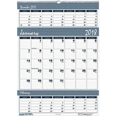 House of Doolittle - 12 Sheet, 15-1/2 x 22", Wall Calendar - Blue & Gray - Exact Tool & Supply