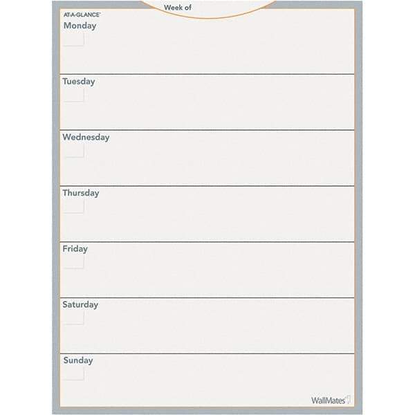 AT-A-GLANCE - 52 Sheet, 18 x 24", Erasable Wall Calendar - Gray, White & Orange - Exact Tool & Supply