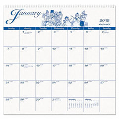 AT-A-GLANCE - 12 Sheet, 12 x 11-3/4", Wall Calendar - White - Exact Tool & Supply