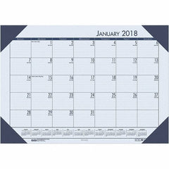 House of Doolittle - 12 Sheet, 22 x 17", Desk Pad Calendar - Ocean Blue - Exact Tool & Supply