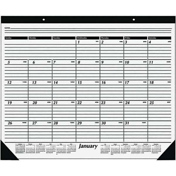 AT-A-GLANCE - 12 Sheet, 24 x 19", Desk Pad Calendar - White - Exact Tool & Supply