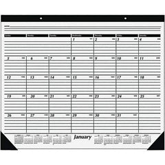 AT-A-GLANCE - 12 Sheet, 24 x 19", Desk Pad Calendar - White - Exact Tool & Supply