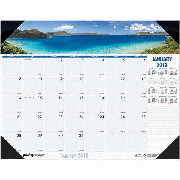 House of Doolittle - 12 Sheet, 22 x 17", Desk Pad Calendar - Coastlines - Exact Tool & Supply
