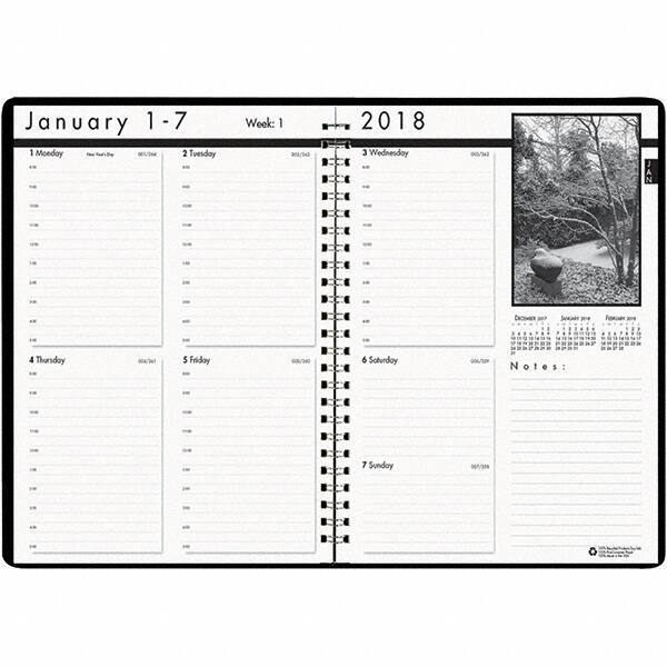 House of Doolittle - 104 Sheet, 8-1/2 x 11", Weekly Planner - Black - Exact Tool & Supply