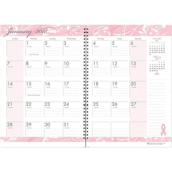 House of Doolittle - 24 Sheet, 7 x 10", Monthly Planner - Pink - Exact Tool & Supply