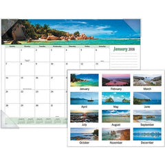 AT-A-GLANCE - 12 Sheet, 22 x 17", Desk Pad Calendar - Seascapes - Exact Tool & Supply
