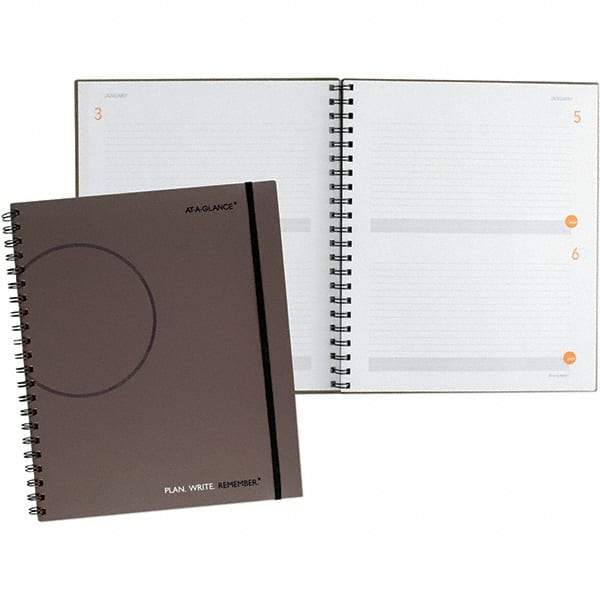 AT-A-GLANCE - 183 Sheet, 8-3/8 x 11", Planning Notebook - Gray - Exact Tool & Supply