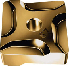 Walter - SNEF120408 D67 Grade WKP35G Carbide Milling Insert - TiAlN/TiN Finish, 4.76mm Thick, 1/2" Inscribed Circle, 0.8mm Corner Radius - Exact Tool & Supply