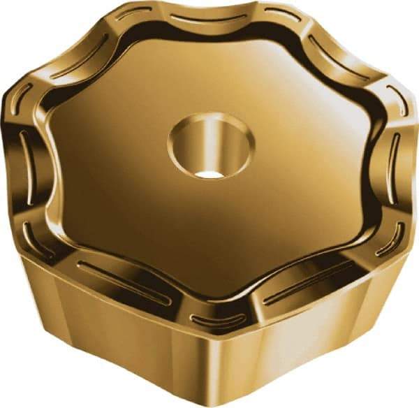 Walter - XNHF090612 D27 Grade WKP35G Carbide Milling Insert - TiAlN/TiN Finish, 1/4" Thick, 3/4" Inscribed Circle, 1.2mm Corner Radius - Exact Tool & Supply