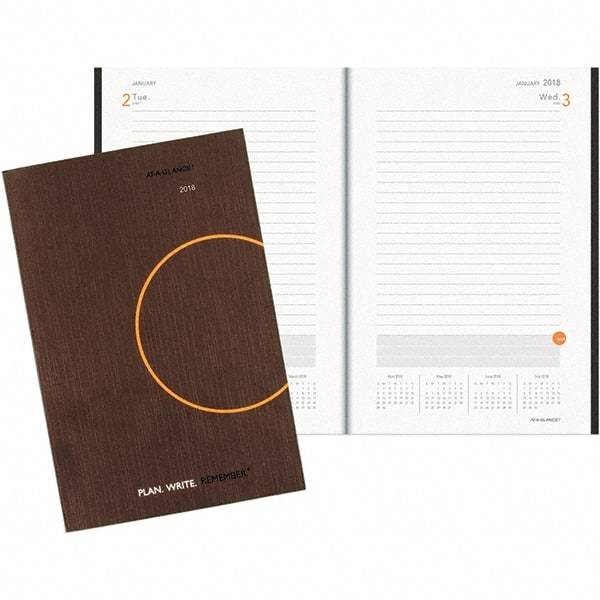 AT-A-GLANCE - 12 Sheet, 6 x 9", Planning Notebook - Dark Gray & Orange - Exact Tool & Supply