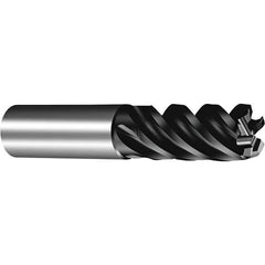 Sandvik Coromant - 8mm, 5 Flute, Solid Carbide, 0.5mm Corner Chamfer End Mill - 42° Helix, 18mm LOC - Exact Tool & Supply