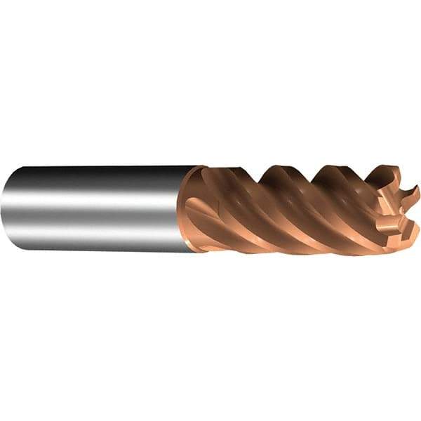 Sandvik Coromant - 8mm, 5 Flute, Solid Carbide, 0.5mm Corner Chamfer End Mill - 42° Helix, 18mm LOC - Exact Tool & Supply