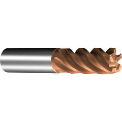 Sandvik Coromant - 8mm, 5 Flute, Solid Carbide, 0.5mm Corner Chamfer End Mill - 42° Helix, 18mm LOC - Exact Tool & Supply
