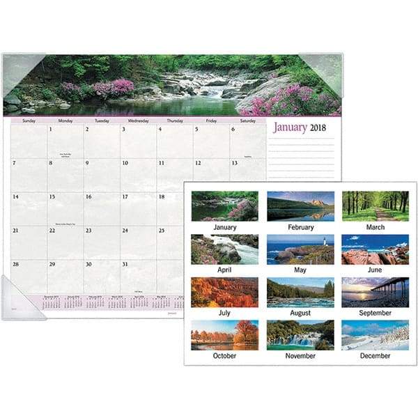 AT-A-GLANCE - 12 Sheet, 22 x 17", Desk Pad Calendar - Landscapes - Exact Tool & Supply