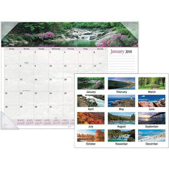 AT-A-GLANCE - 12 Sheet, 22 x 17", Desk Pad Calendar - Landscapes - Exact Tool & Supply