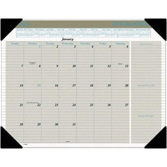 AT-A-GLANCE - 12 Sheet, 22 x 17", Desk Pad Calendar - Buff - Exact Tool & Supply