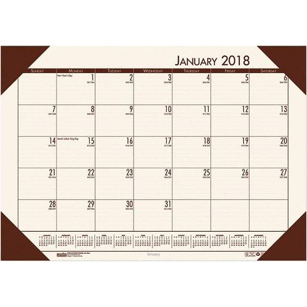 House of Doolittle - 12 Sheet, 22 x 17", Desk Pad Calendar - Moonlight Cream - Exact Tool & Supply