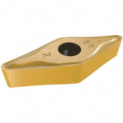 Iscar - VNMG2.5-1 FNF Grade IC520N Carbide Turning Insert - TiCN/TiN Finish, 35° Diamond, 7.15mm Inscr Circle, 3.97mm Thick, 0.4mm Corner Radius - Exact Tool & Supply