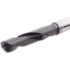 Iscar - 9.8mm 140° Solid Carbide Jobber Drill - TiAlN Finish, Right Hand Cut, Spiral Flute, Straight Shank, 103mm OAL, Standard Point - Exact Tool & Supply