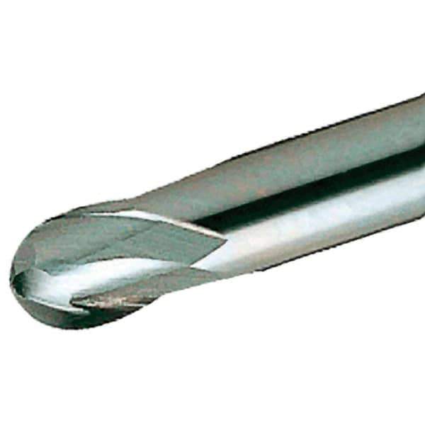 Iscar - 16mm Diam, 26mm LOC, 2 Flute Solid Carbide Ball End Mill - Uncoated, Single End, 92mm OAL, 16mm Shank Diam, Spiral Flute - Exact Tool & Supply