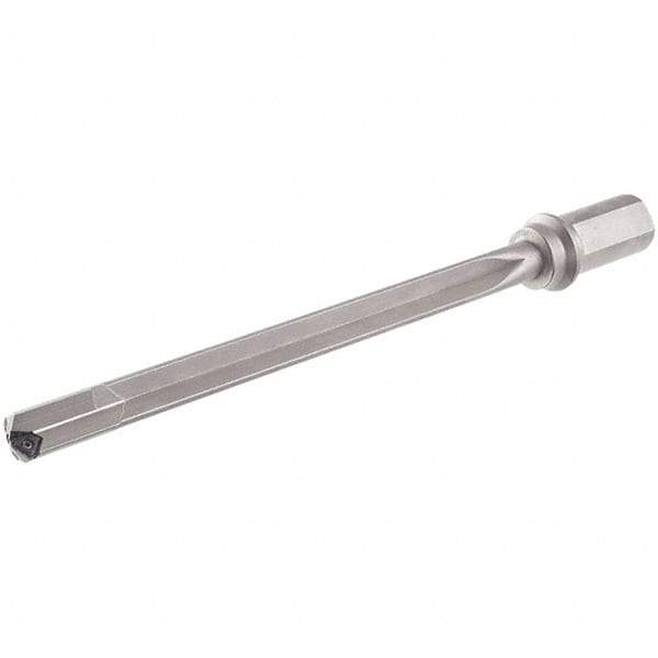 Iscar - 450mm Max Drill Depth, 25xD, 17mm Diam, Indexable Insert Drill - 1 Insert, 25mm Shank Diam, Weldon Flat Shank - Exact Tool & Supply