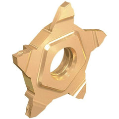 Iscar - 24N39PENTA Grade IC908, 0.2mm Cutting Width Carbide Grooving Insert - 0.24mm Corner Radius, TiAlN Finish - Exact Tool & Supply
