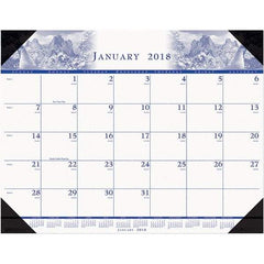 House of Doolittle - 12 Sheet, 22 x 17", Desk Pad Calendar - Nature - Exact Tool & Supply