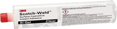 3M - 10.60 oz Cartridge Clear Instant Adhesive - Series Part Number SI Gel, 30 to 60 sec Working Time, 24 hr Full Cure Time - Exact Tool & Supply