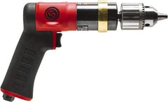 Chicago Pneumatic - 1/2" Keyed Chuck - Pistol Grip Handle, 600 RPM, 0.5 hp, 90 psi - Exact Tool & Supply