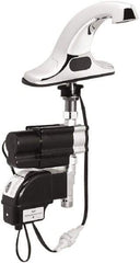 Zurn - Chrome Plated Electronic Internal Temperature Control Mixer Sensor Faucet - Powered by 4 AA Batteries, Standard Spout, Single Hole Mounting Centers - Exact Tool & Supply