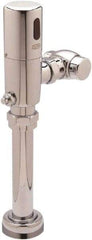 Zurn - 1-1/2" Spud Coupling, 1" Pipe, Closet Automatic Flush Valve - Single Flush, 1.6 Gal per Flush, Chrome Cover, Powered by 4 AA Batteries - Exact Tool & Supply