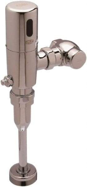 Zurn - 3/4" Spud Coupling, 1" Pipe, Urinal Automatic Flush Valve - Single Flush, 0.125 Gal per Flush, Chrome Cover, Powered by 4 AA Batteries - Exact Tool & Supply