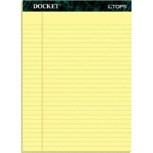 TOPS - 50 Sheet, 8-1/2 x 11-3/4", Legal/Wide (Style) Writing Pad - Canary - Exact Tool & Supply