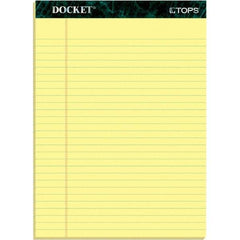 TOPS - 50 Sheet, 8-1/2 x 11-3/4", Legal/Wide (Style) Writing Pad - Canary - Exact Tool & Supply