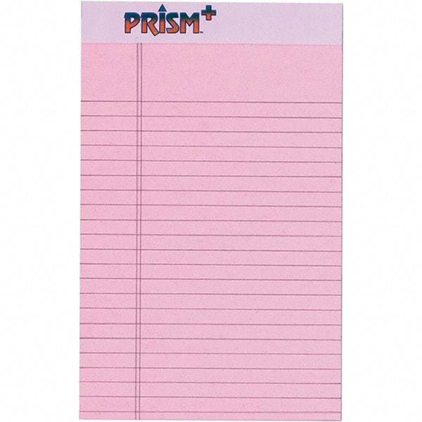 TOPS - 50 Sheet, 5 x 8", Narrow Legal Pad - Pastel Pink - Exact Tool & Supply