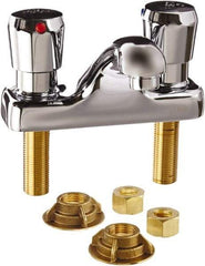 Zurn - Integral, Metering Faucet, Chrome Plated Deck Mount, Lavatory Metering Faucet - Push Button Handle - Exact Tool & Supply