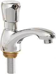 Zurn - Standard, Metering Faucet, Chrome Plated Single Hole Mount, Lavatory Metering Faucet - Push Button Handle - Exact Tool & Supply