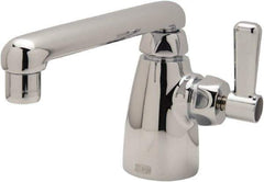 Zurn - Swing Spout/Nozzle, Two Handle, Chrome Plated Single Hole Mount, Laboratory Faucet - Lever Handle - Exact Tool & Supply