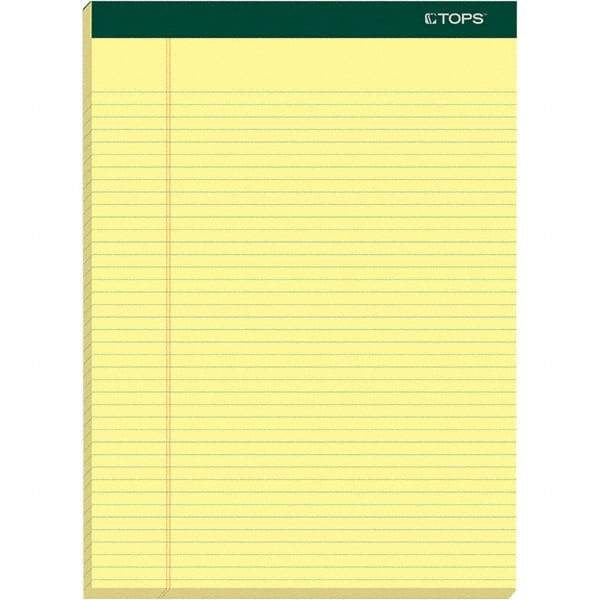 TOPS - 100 Sheet, 8-1/2 x 11-3/4", Narrow Writing Pad - Canary - Exact Tool & Supply