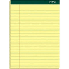 TOPS - 100 Sheet, 8-1/2 x 11-3/4", Narrow Writing Pad - Canary - Exact Tool & Supply