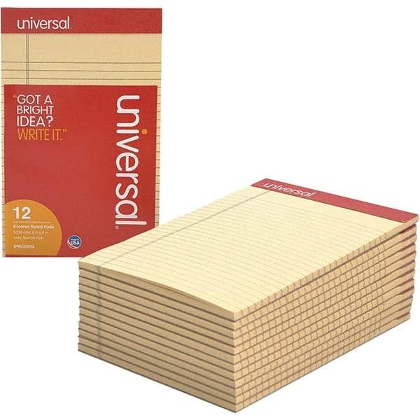 UNIVERSAL - 50 Sheet, 5 x 8", Narrow Note Pad - Ivory - Exact Tool & Supply