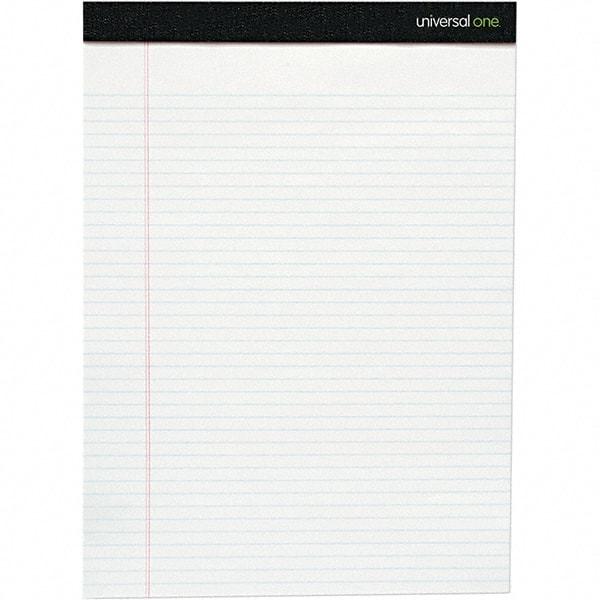 Universal One - 50 Sheet, 8-1/2 x 11-3/4", Legal/Wide (Style) Writing Pad - White - Exact Tool & Supply