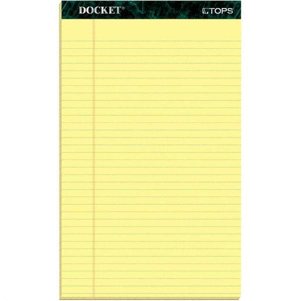 TOPS - 50 Sheet, 8-1/2 x 14", Legal/Wide (Style) Writing Pad - Canary - Exact Tool & Supply