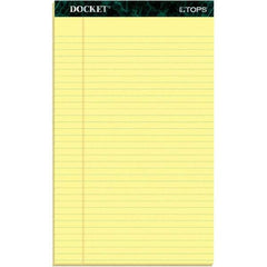 TOPS - 50 Sheet, 8-1/2 x 14", Legal/Wide (Style) Writing Pad - Canary - Exact Tool & Supply