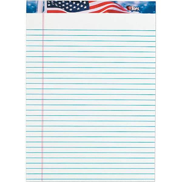 TOPS - 50 Sheet, 8-1/2 x 11-3/4", Legal/Wide (Style) Writing Pad - Red, White & Blue - Exact Tool & Supply