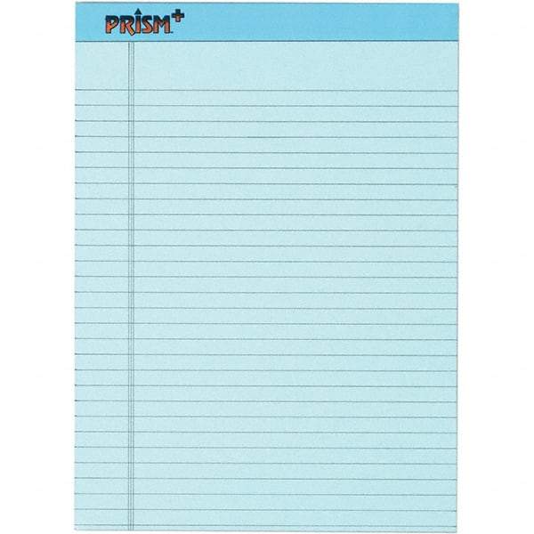TOPS - 50 Sheet, 8-1/2 x 11-3/4", Legal/Wide (Style) Legal Pad - Pastel Blue - Exact Tool & Supply