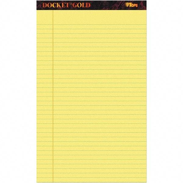 TOPS - 50 Sheet, 8-1/2 x 14", Legal/Wide (Style) Writing Pad - Canary - Exact Tool & Supply