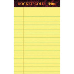 TOPS - 50 Sheet, 5 x 8", Narrow Writing Pad - Canary - Exact Tool & Supply
